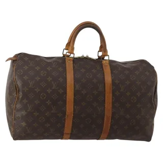 Photo of Louis Vuitton Monogram Keepall 50 Travel Bag Brown