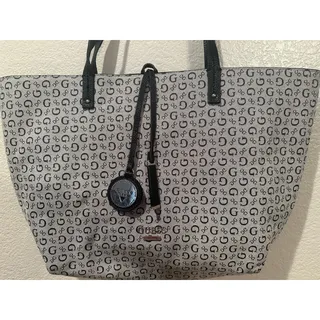 Photo of Guess Monogram Tote with inside removable leather pouch