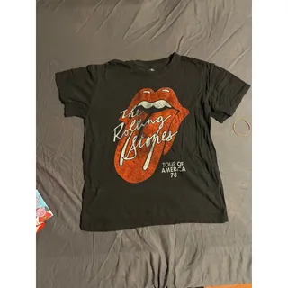 Photo of The Rolling Stones Shirt Mens Womens S Black Tour Of America 78 Tongue Logo