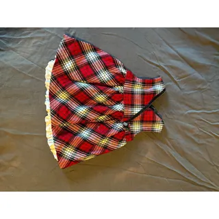 Photo of OshKosh Dress Baby Girls 18M Red Plaid Velvet Trim Ruffle Hem Sleeveless Holiday
