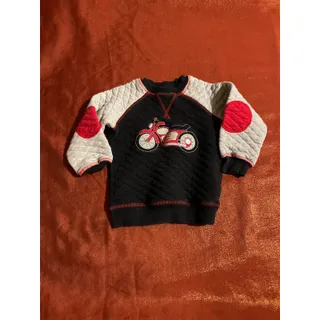 Photo of Little Me Sweatshirt Toddler 3T Black Gray Quilted Raglan Motorcycle Pullover