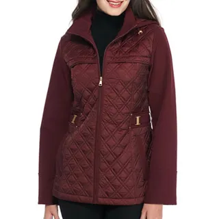 Photo of Jones New York Mixed Media Quilted Side Tab Waist Jacket