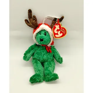 Photo of Ty Jingle Beanies 2002 Holiday Teddy Bear Green Plush Ornament Retired