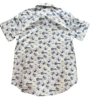 Photo of Robert Graham Alboran Short Sleeve Shirt S Small Blue Sailboat Print NWT Boat