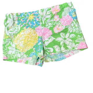 Photo of Lilly Pulitzer Shorts Girls Size 14 Little Liza Hibiscus Scroll Pull-on Elastic