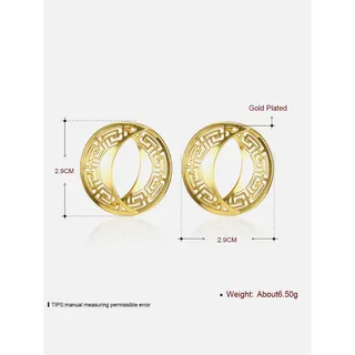 Photo of Yellow Gold Plated Earrings Chandelier Latch Back Clasp L622