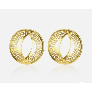 Photo of Yellow Gold Plated Earrings Chandelier Latch Back Clasp L622