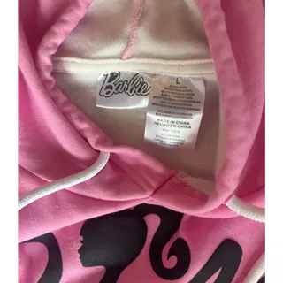 Photo of Barbie Pink Ombre Pullover Hoodie Women's Large Graphic Sweatshirt Doll Logo