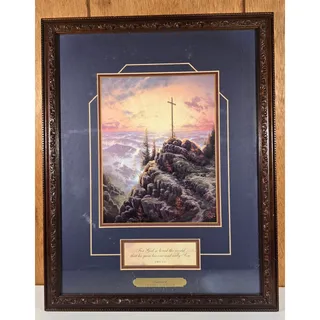 Photo of Thomas Kinkade Sunrise Accent Print Framed John 3:16 Certificate