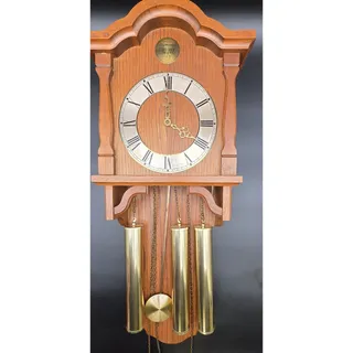 Photo of Vintage Tempus Fugit Wall (Time Flies) Clock Wood 31.5" Germany Pendulum Weights