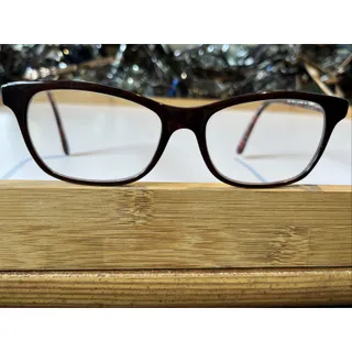 Photo of Bebe Brown Floral Interior Cat Eye Glasses Rosy BB5118 210 Topaz 55-17-140