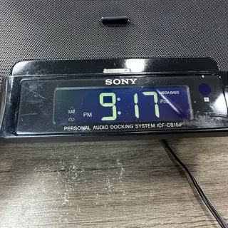 Photo of Sony Dream ICF CS15iPN Audio Dock Clock Radio Black Remote iPhone iPod Untested