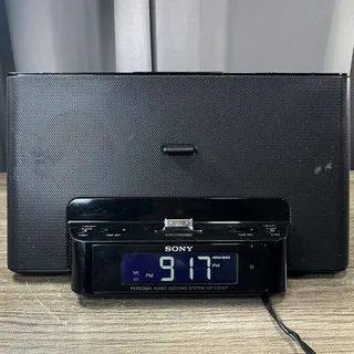 Photo of Sony Dream ICF CS15iPN Audio Dock Clock Radio Black Remote iPhone iPod Untested