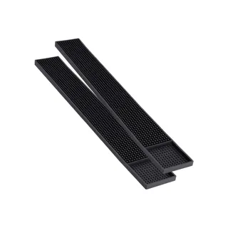 Photo of Noverlife Bar Spill Mat 2 Pack Black Rubber 23.5 x 3 in Non Slip Rail Runner