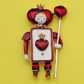 Photo of Ace of Hearts Wonderland Red Soldier Enamel Pin Brooch Whimsical