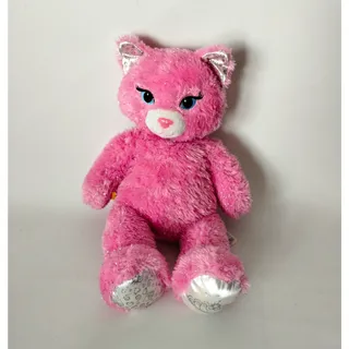Photo of Build-A-Bear Workshop Pink Glitter Plush Bear Blue Eyes Stuffed Animal