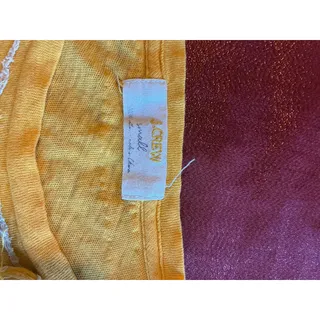 Photo of JCrew Tee Womens Yellow Short Sleeve Crewneck Rosette Neck Trim Top Slub Knit