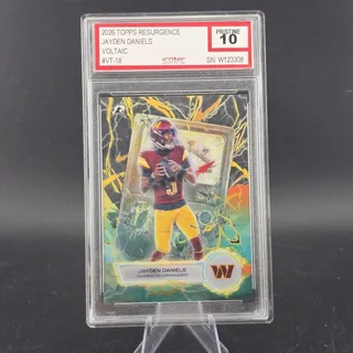 Photo of 2025 Topps Resurgence Voltaic #VT-18 Jayden Daniels Commanders GEM MINT 10