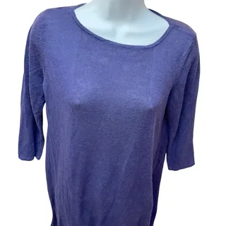 Photo of J Jill Linen Blend Tunic Dress Women's Size Small Purple Lightweight Side Slits