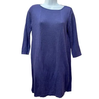 Photo of J Jill Linen Blend Tunic Dress Women's Size Small Purple Lightweight Side Slits