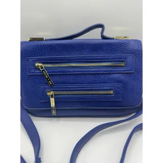 Photo of Olivia + Joy Blue Faux Leather Crossbody Purse w/ Top Handle 11.25" x 6"