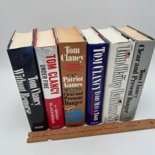 Photo of Set/6 Tom Clancy Novels Hardback Under Fire, Patriot Games, Without Remorse 