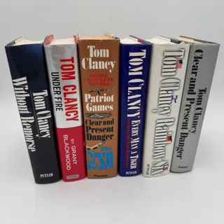 Photo of Set/6 Tom Clancy Novels Hardback Under Fire, Patriot Games, Without Remorse 