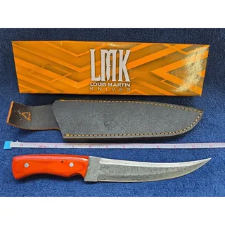 Photo of Hunting Bowie Knife 11 Inch, Custom Made Forged Damascus Blade LMK Knives #7572