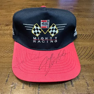 Photo of Vintage NASCAR Mighty Auto Parts Racing Autographed Snapback - Big Stitched Logo