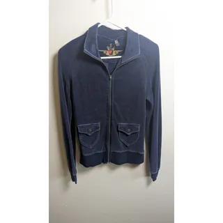 Photo of Twisted Heart Women's Y2K Style Velvet Zip Up Jacket Size M