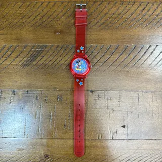 Photo of Vintage Mickey Mouse Disney STARS Watch Classic Red Band New Battery