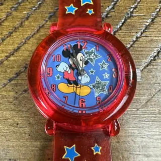 Photo of Vintage Mickey Mouse Disney STARS Watch Classic Red Band New Battery