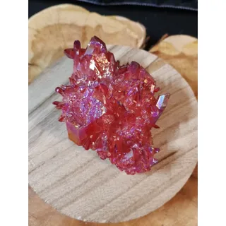Photo of Rainbow Aqua Aura Quartz Crystal Cluster — 0.6 lbs, Generator Form