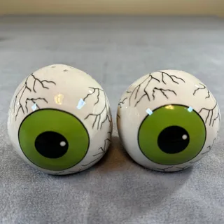 Photo of Blue Sky Clayworks Green Eyeballs Salt Pepper Shakers Set