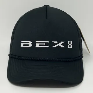 Photo of BEX Sunglasses Trucker Hat Baseball Cap Rope Corded 5 Panel Mesh Snapback Black