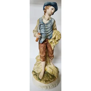 Photo of Lefton China Harvest Figurines Man & Woman – Hand Painted Vintage – 10” Tall
