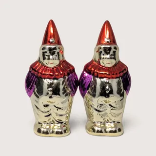 Photo of Vintage Metallic Clown Salt and Pepper Shakers