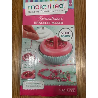 Photo of Make It Real Spinsational Bracelet Maker - Pink & Teal 5000 bead kit new in box
