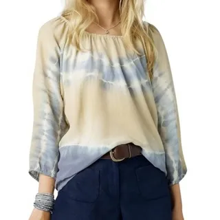 Photo of Club Monaco Silk Boho Indie Tie Dye Blouse Small Boho Earthy Folk Hippie Retro