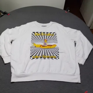 Photo of Beatles Yellow Submarine Sweatshirt 2XL White Fleece Graphic