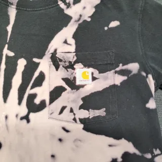 Photo of Custom Bleached Carhartt K87 Pocket Tee XS 0/2 Distressed Shirt