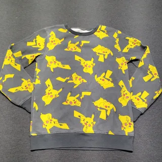 Photo of Pokemon Pikachu Sweatshirt Youth L Gray All Over Print Fleece