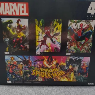 Photo of Marvel Spider-Man Puzzle Set 4 Pack 300 500 Pc Buffalo Games