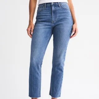 Photo of Abercrombie & Fitch Ankle Straight Ultra High Rise Jeans Size 26 (2xs) Blue Fall