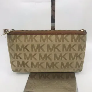 Photo of Michael Kors Fabric Tan Brown Wristlet