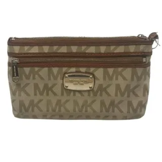 Photo of Michael Kors Fabric Tan Brown Wristlet