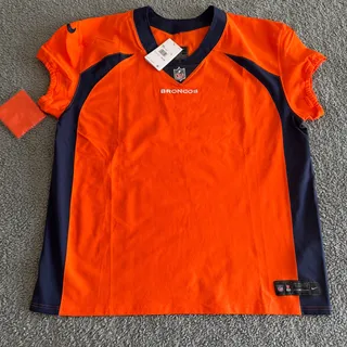 Photo of NWT Authentic Nike Elite NFL Denver Broncos Orange Blank Jersey Sz 52 Men's 2XL