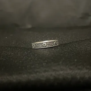 Photo of Men's Cool Vintage Celestial Ring Black and Silver Size 7.5
