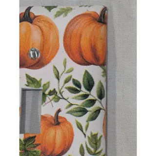 Photo of Handmade Decoupage Pumpkin Light Switch Cover Fall Harvest Decor Wall Plate