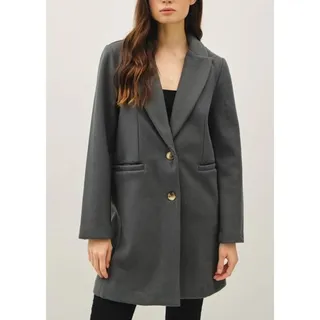 Photo of NWOT Womens Single Breasted Over Coat M Grey Old Money Quiet Luxury Preppy Fall